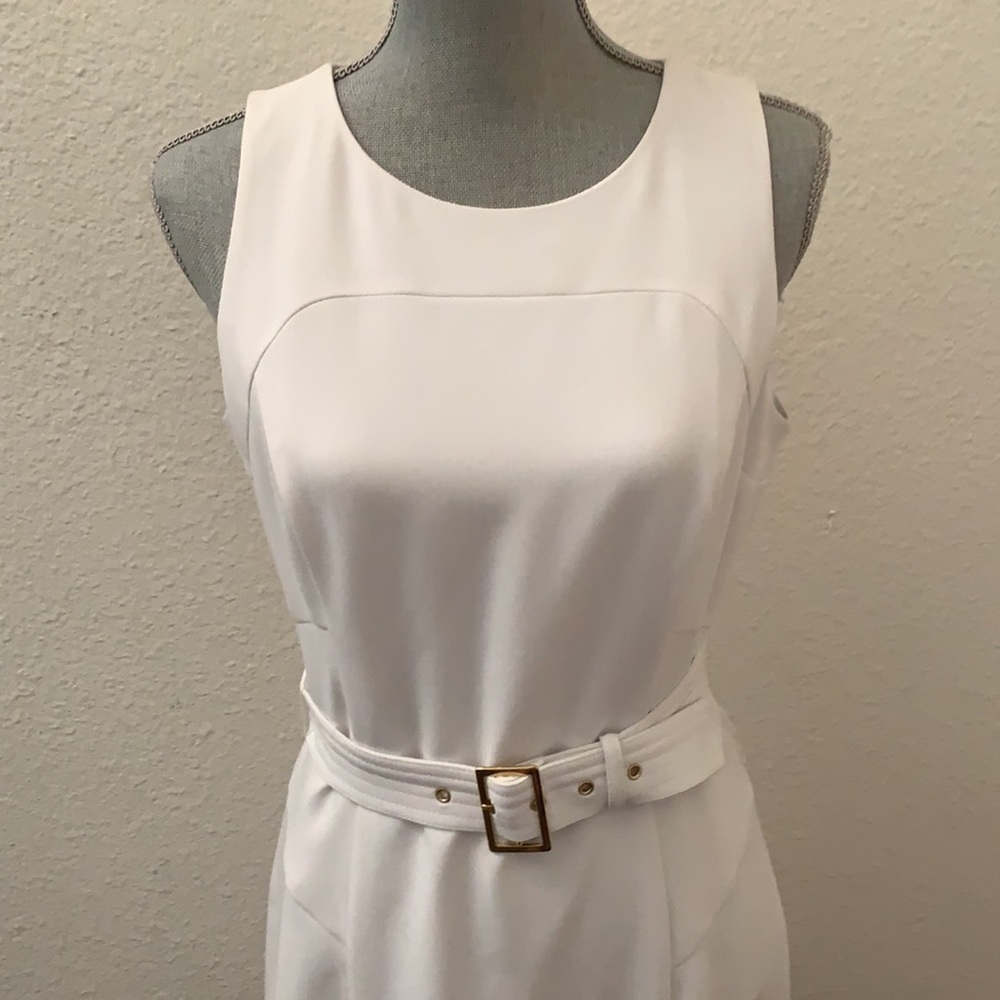 White House Black Market WHBM white dress 8 New NWT medium Sleeveless GORGEOUS - Picture 2 of 11